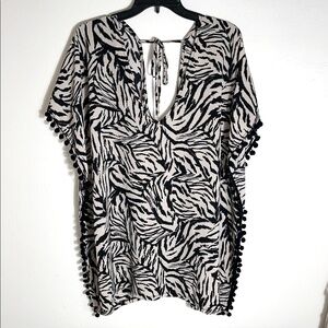 Zebra Print Swim Cover-Up